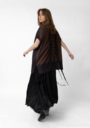 Pecci Embroidered Silk Back Linen Knit Top