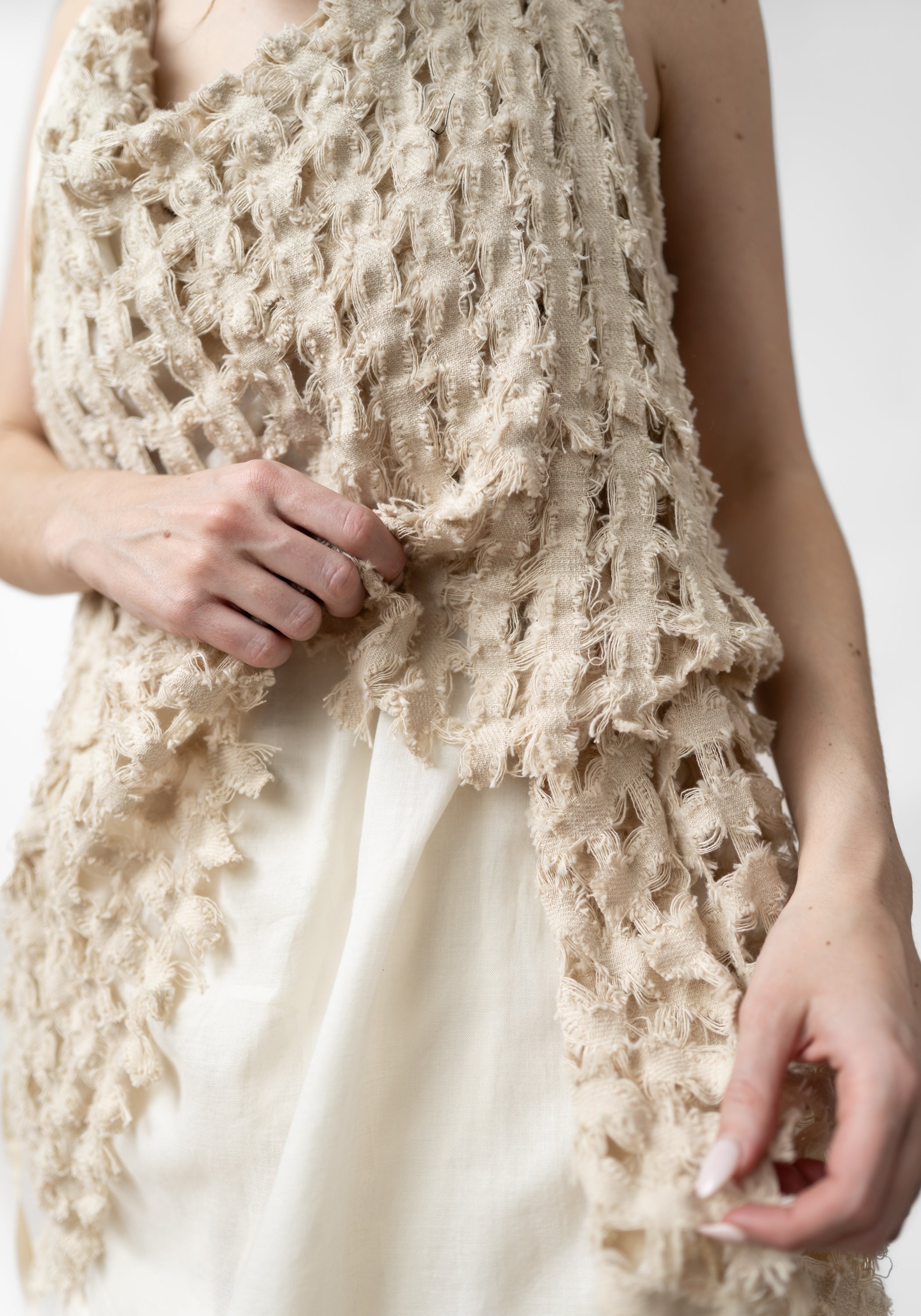 Drape Front Open Back Layered Net Top - December Thieves