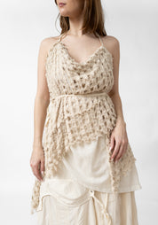Drape Front Open Back Layered Net Top - December Thieves