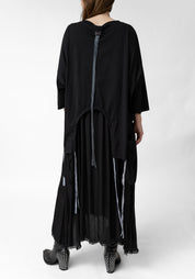 Medusa Asymmetric Layered Front Drawstring Hem T-Shirt