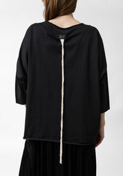 Rose Drop Shoulder Draped Embroidery T-Shirt - December Thieves