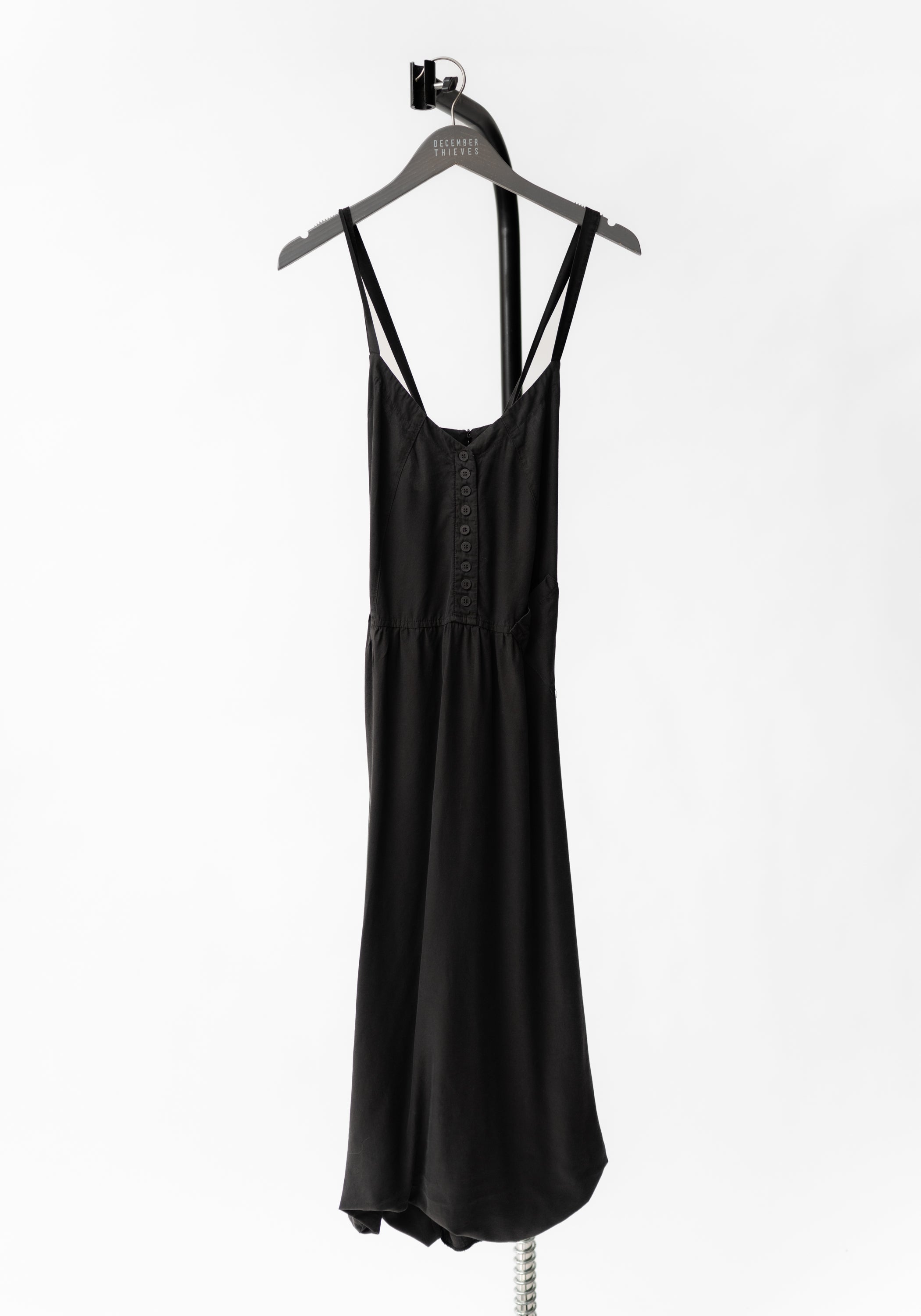 Asymmetric Strappy Button Detail Bubble Dress in INK, BLACK or STONE