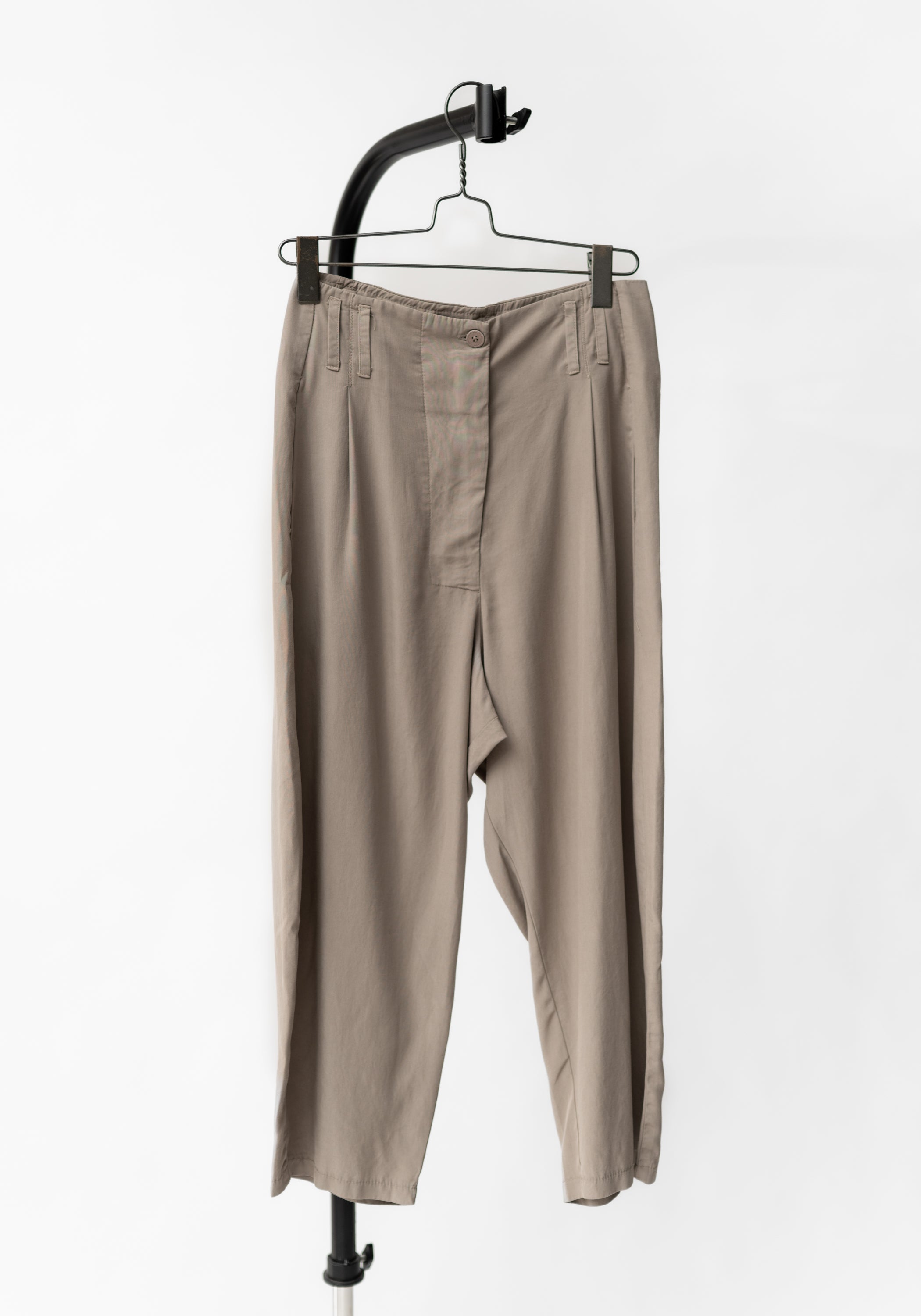 Pleat Waist Cropped Wide Leg Pants in INK, STONE and BLACK