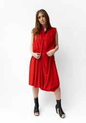Sleeveless Cropped Drawstring Detail Blouse in RED, WHITE or COAL