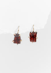 14k-18k Gold Garnet Hook Earrings