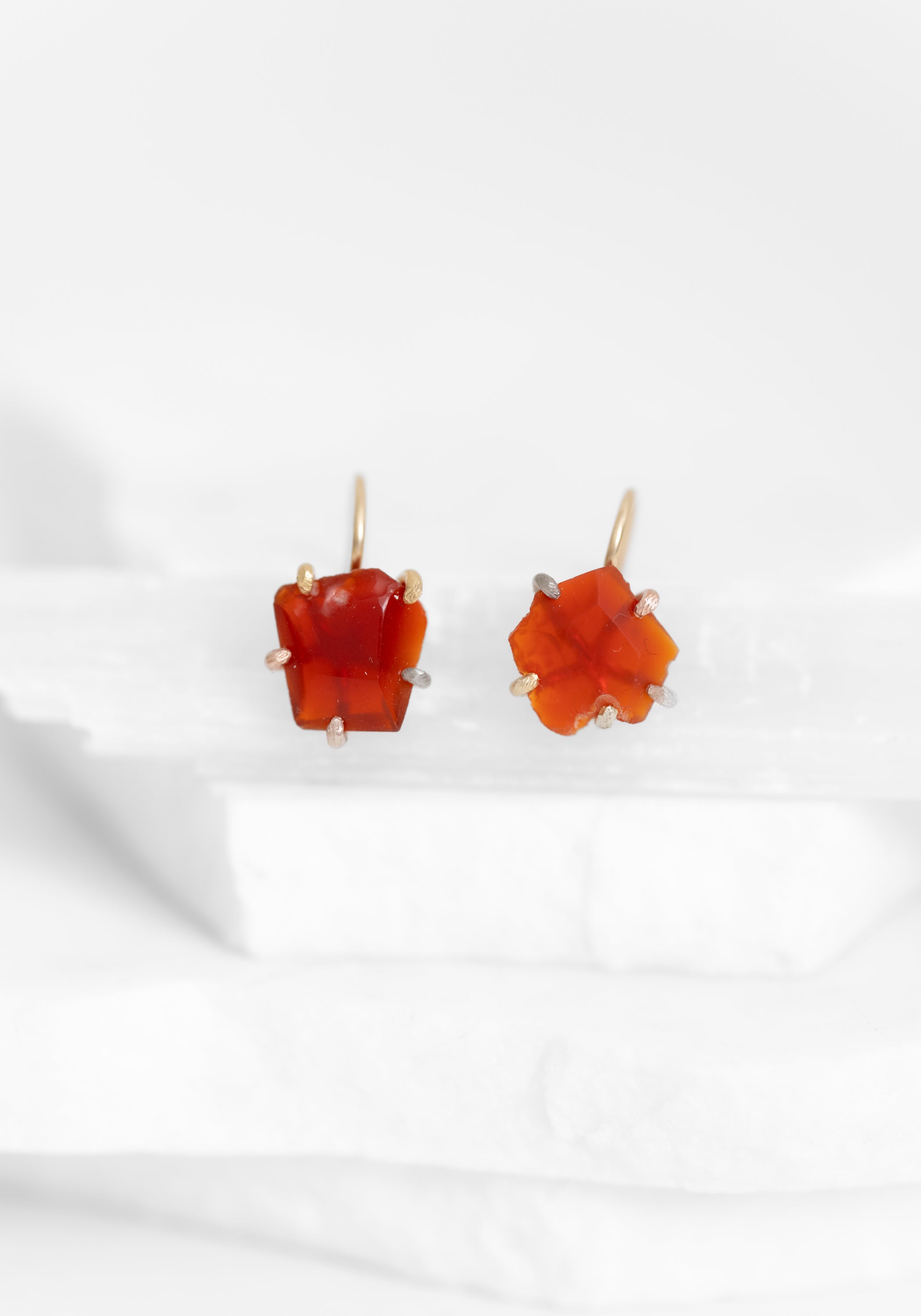 14k-18k Gold Mexican Fire Opal Hook Earrings