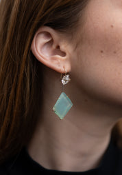 14k-18k Gold Herkimer Diamond Hook Earrings