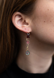 14k-18k Gold Garnet Hook Earrings