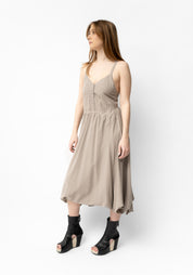 Asymmetric Strappy Button Detail Bubble Dress in INK, BLACK or STONE