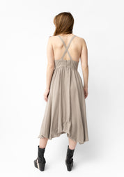 Asymmetric Strappy Button Detail Bubble Dress in INK, BLACK or STONE