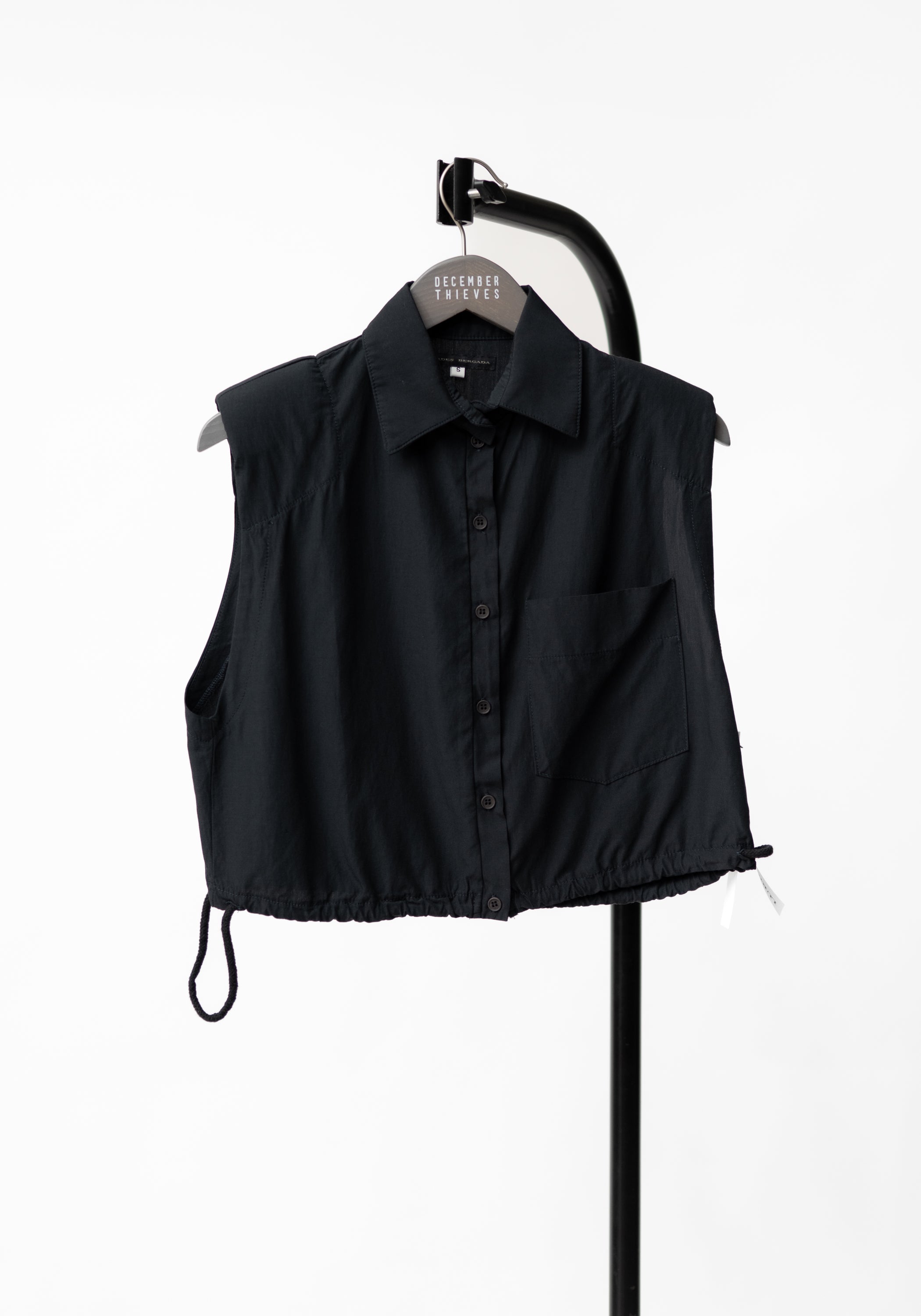 Sleeveless Cropped Drawstring Detail Blouse in RED, WHITE or COAL