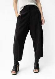 Pleat Waist Cropped Wide Leg Pants in INK, STONE and BLACK