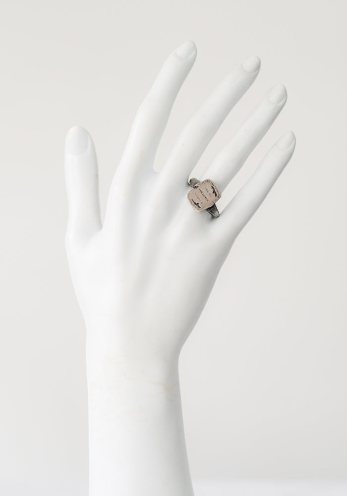 'Characters' Sterling Silver Shield Ring | TÓ GARAL