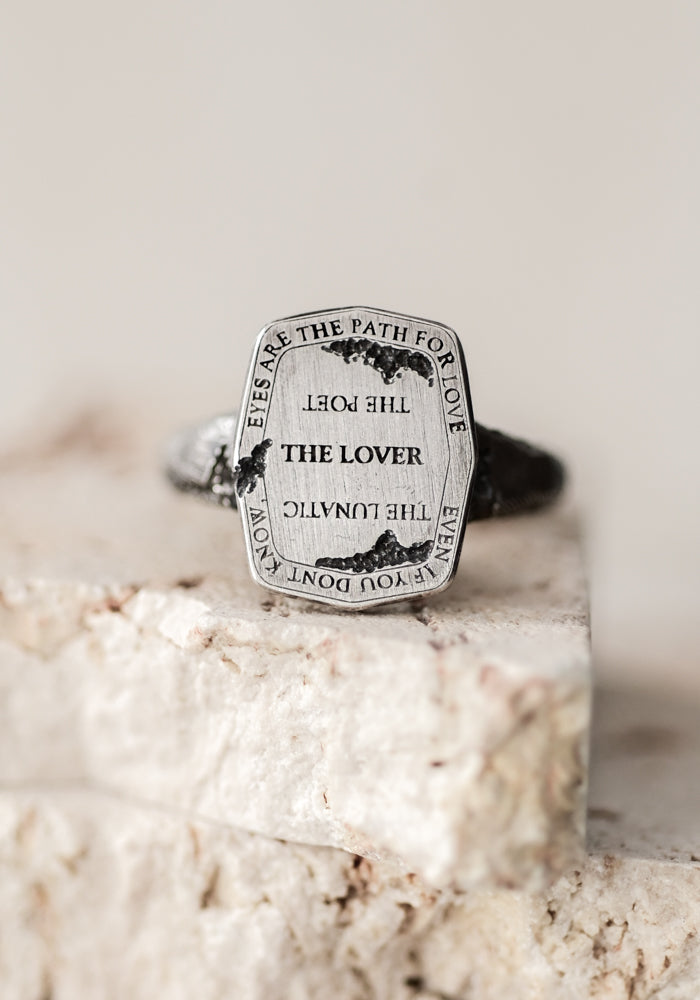 'Characters' Sterling Silver Shield Ring | TÓ GARAL