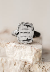 'Characters' Sterling Silver Shield Ring | TÓ GARAL
