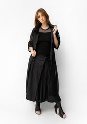Maxi Length Mesh Panels Jacket