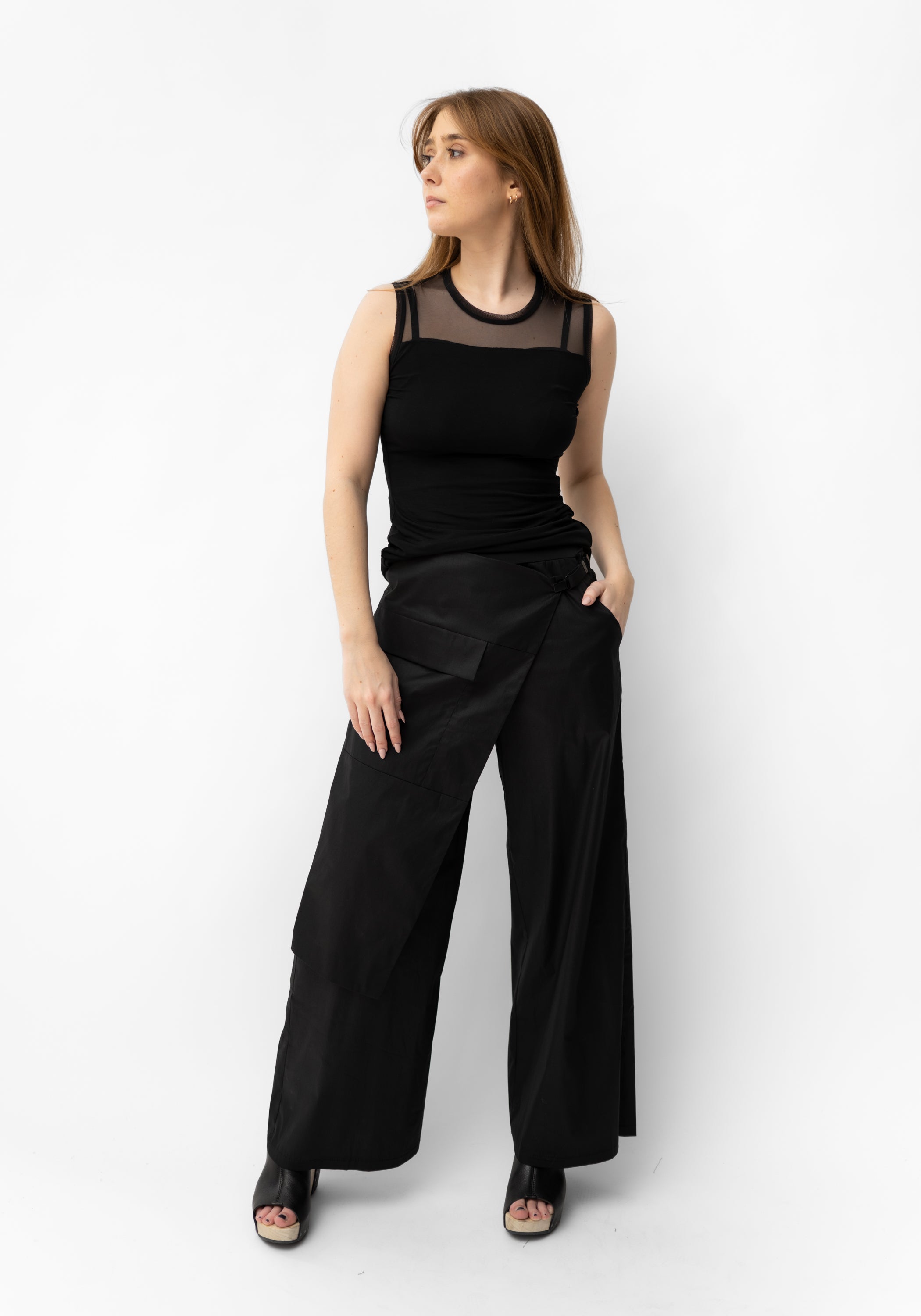 Pocket Detail Wrap Trousers