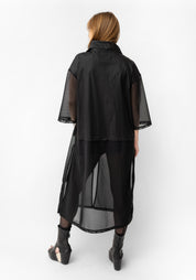 Maxi Length Mesh Panels Jacket