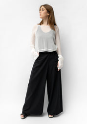 Semi-Sheer Silk Chiffon Cocoon Top