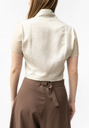 Cropped Zip Front Short Sleeve Herodotus Bolero Jacket