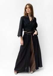 Semi-Sheer Snap Front Hesperia Overlay Skirt