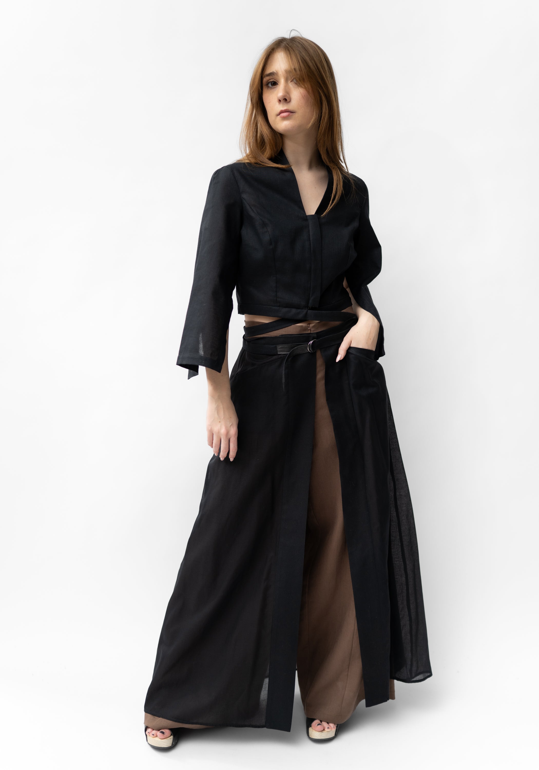 Semi-Sheer Snap Front Hesperia Overlay Skirt