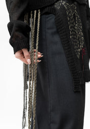 Plaza Hand Embroidered V-Neck Knit Linen Pullover
