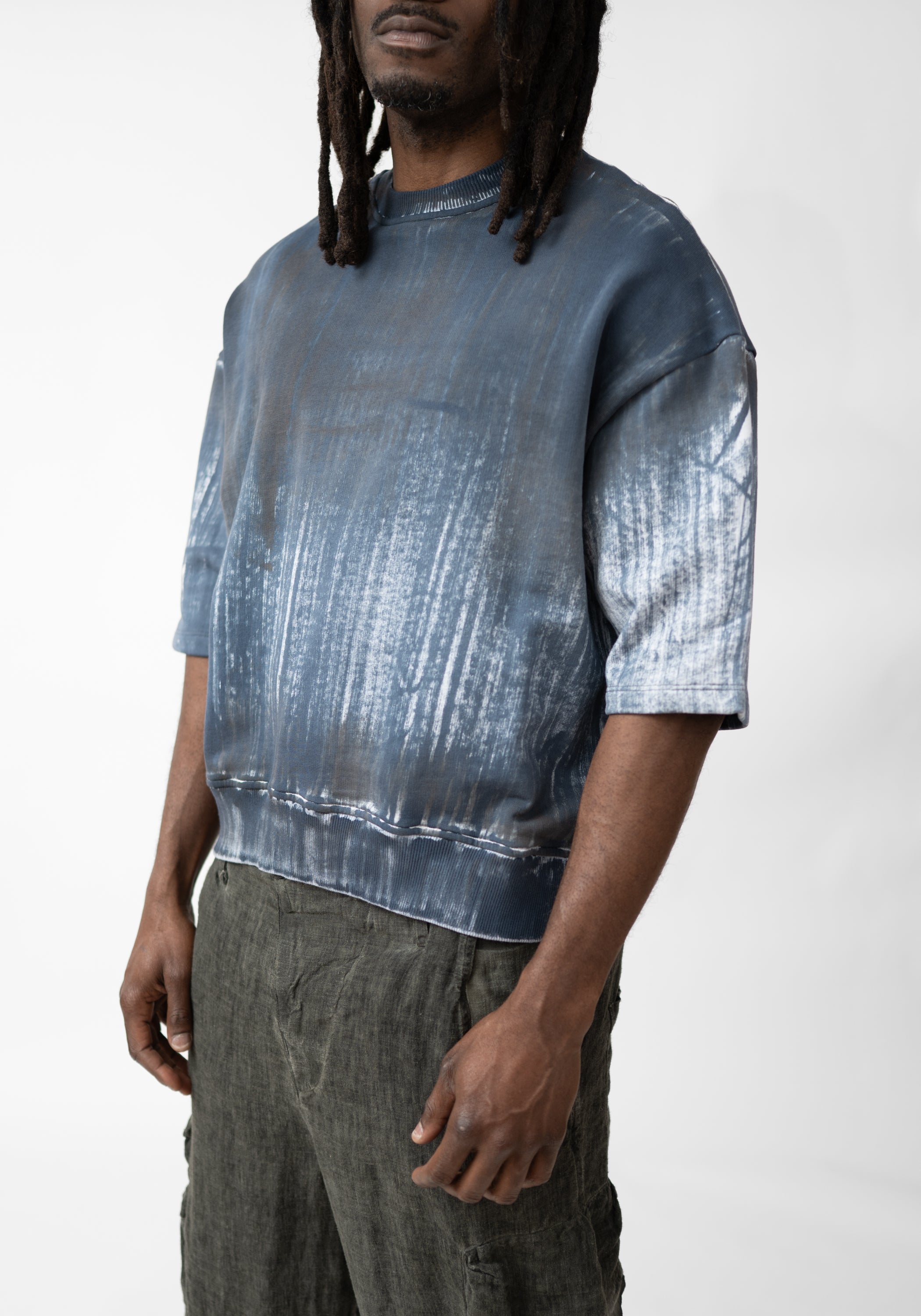 Over Dyed Crop Sleeve Pullover Sweatshirt - December Thieves