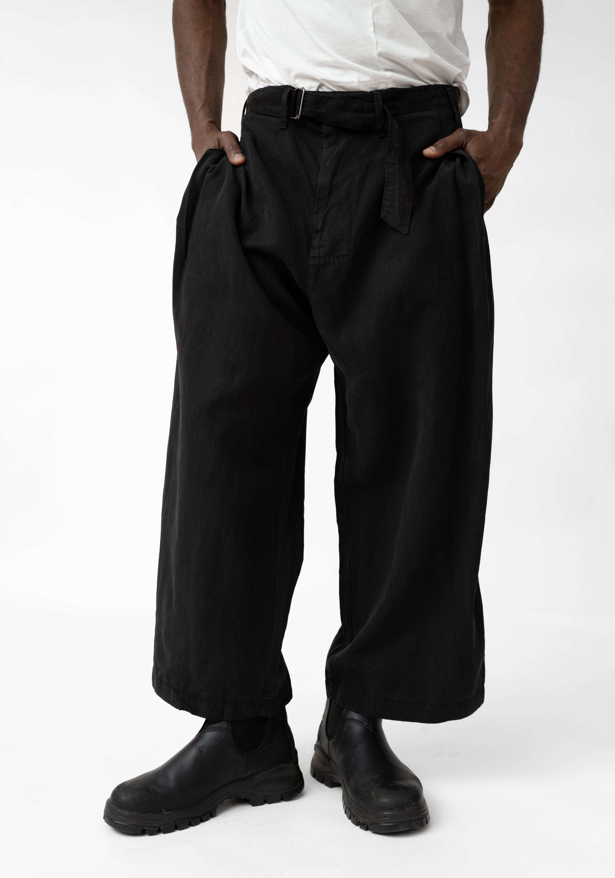 Belt Detail Wide Leg Pants - December Thieves