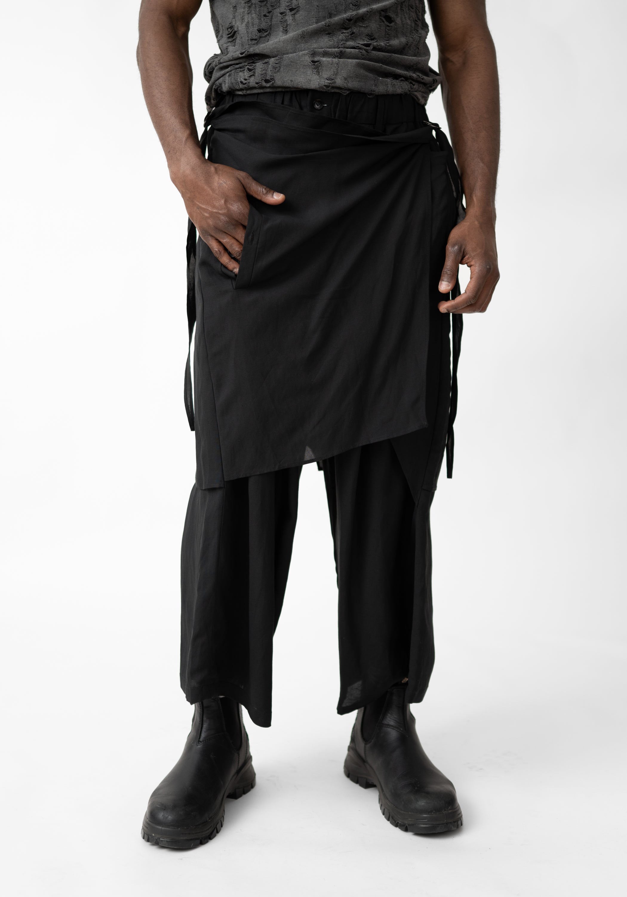 Olan Drape Front Linen Blend Pants - December Thieves