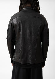 Long Washed Leather Zip Front Jacket - December Thieves