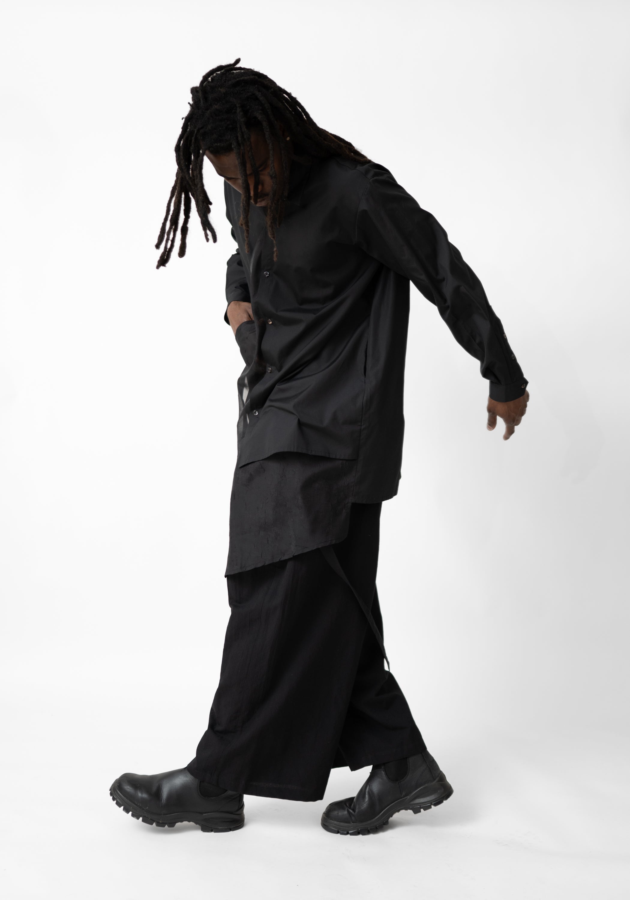 Wayn Asymmetric Paneled Button Front Shirt - December Thieves