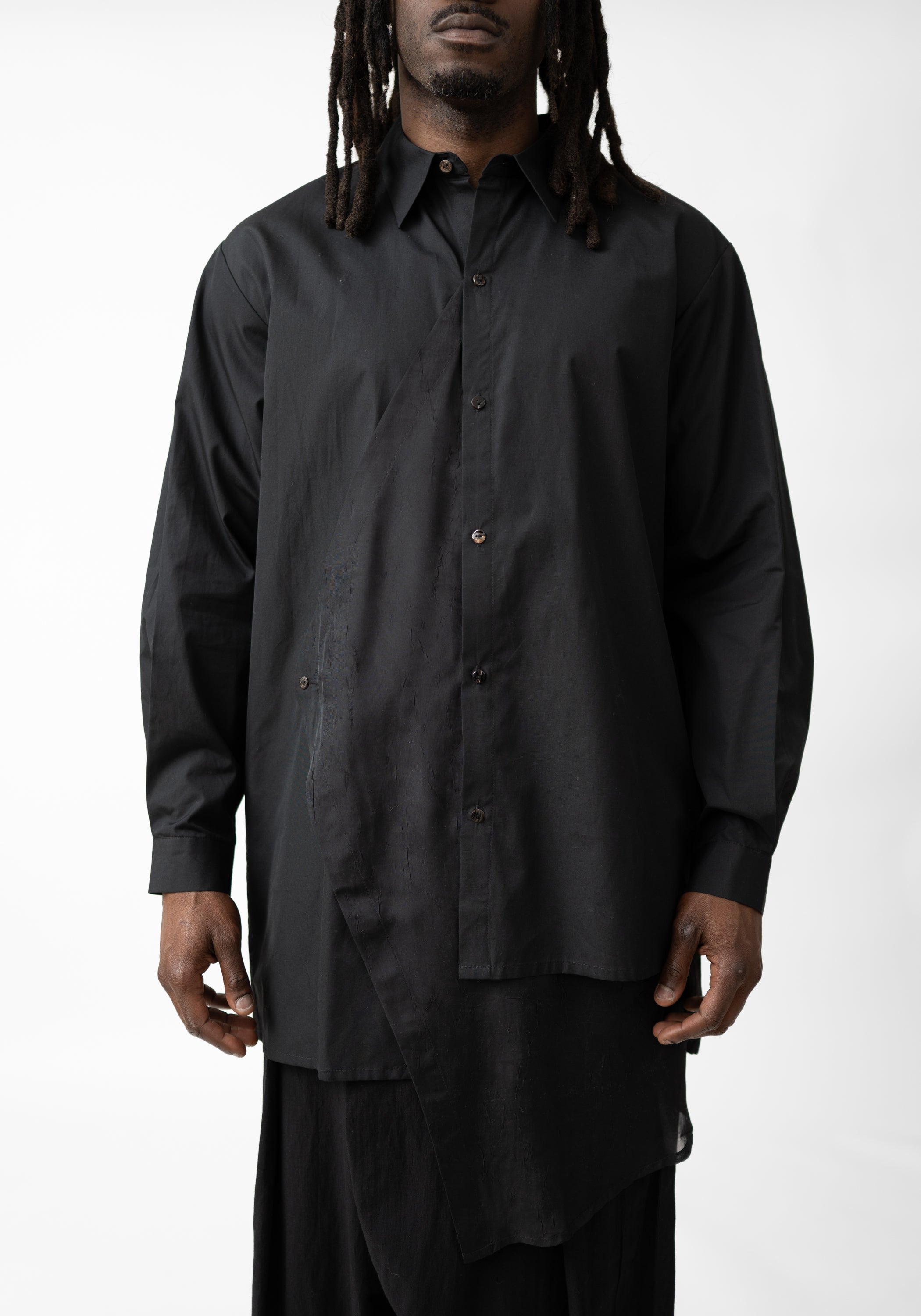 Wayn Asymmetric Paneled Button Front Shirt - December Thieves