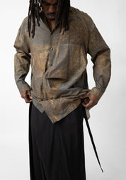 Elliot Drape Detail Wool Blend Button Front Shirt - December Thieves