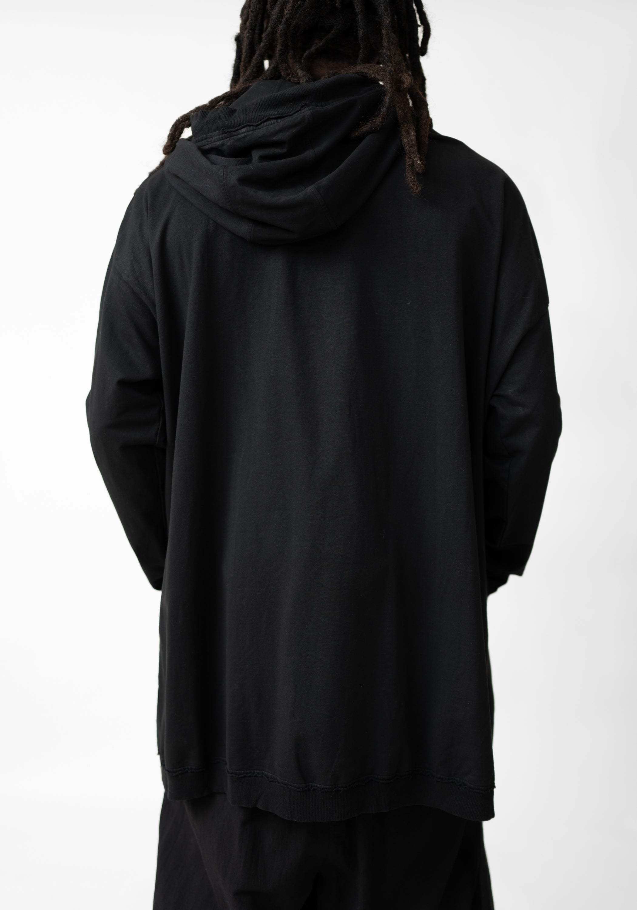 Oversized Hooded Zip Front Jersey Jacket - December Thieves