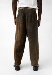Tie Waist Overdyed Denim Pants - December Thieves