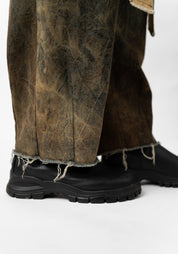 Tie Waist Overdyed Denim Pants - December Thieves