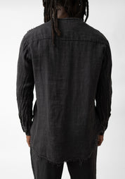 Linen High Neck Button Front Shirt - December Thieves