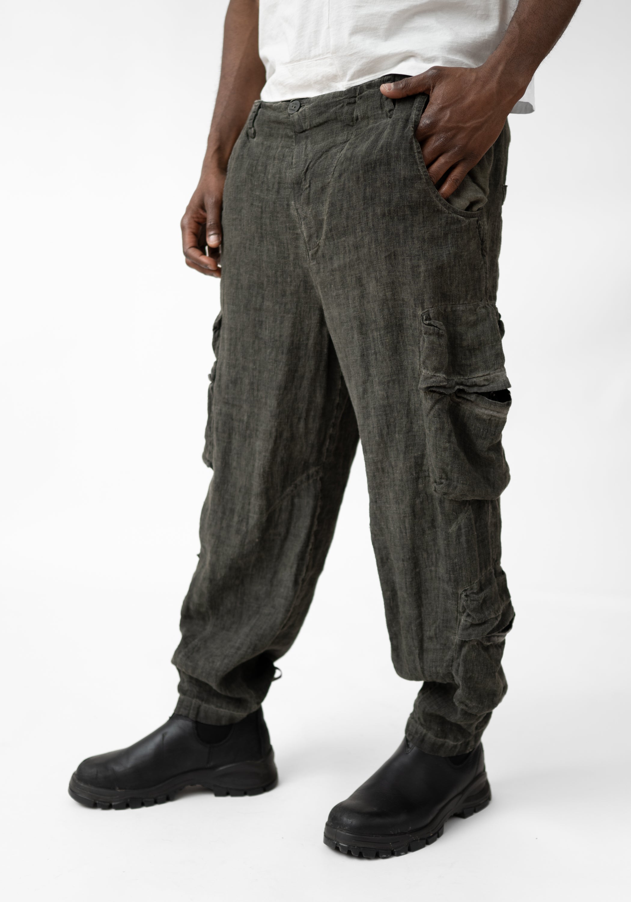 Linen Cargo Pants - December Thieves