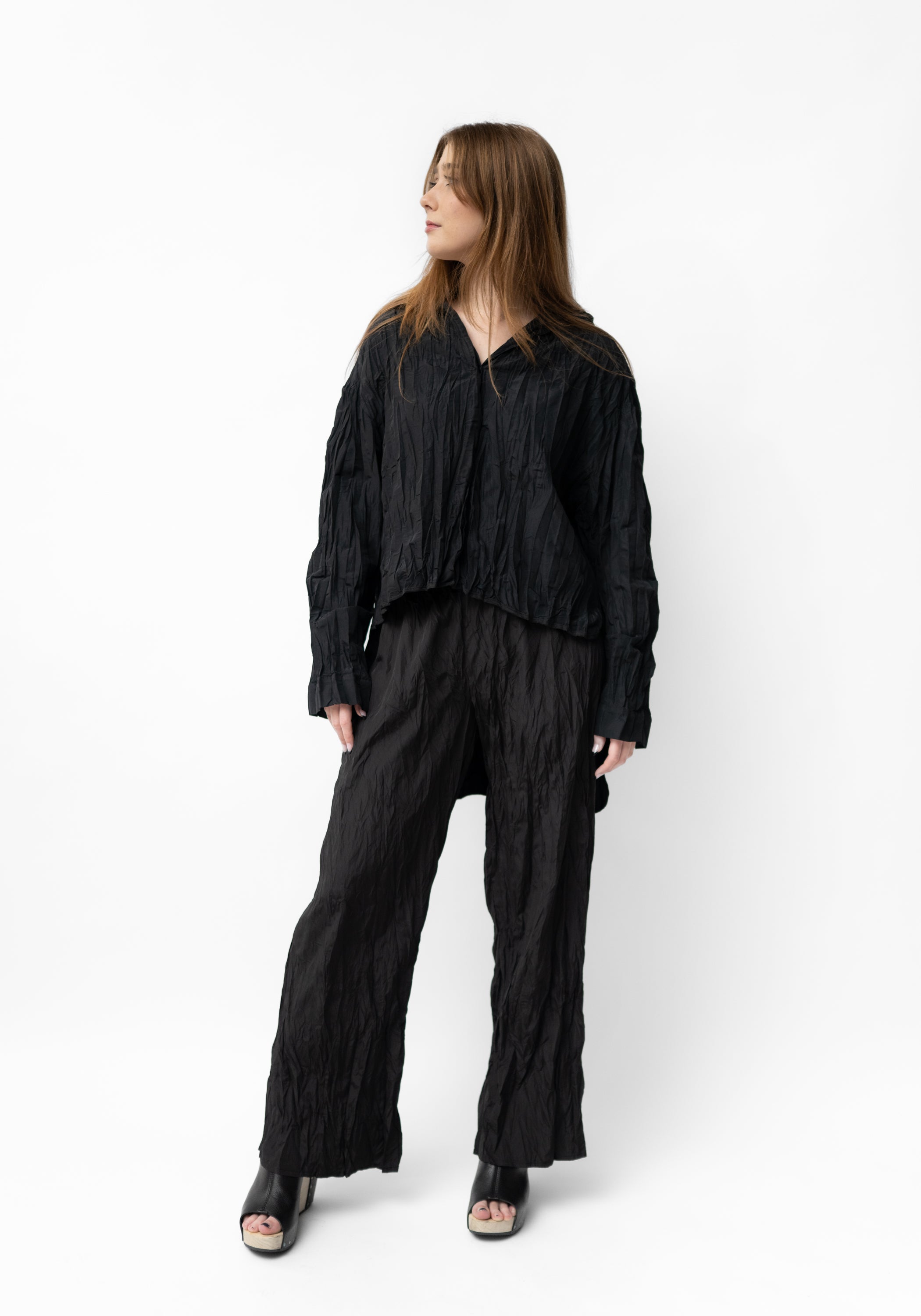 Chiatti Asymmetric Oversized Crinkle Texture Blouse