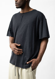 Linen Blend Seam Detail T-Shirt