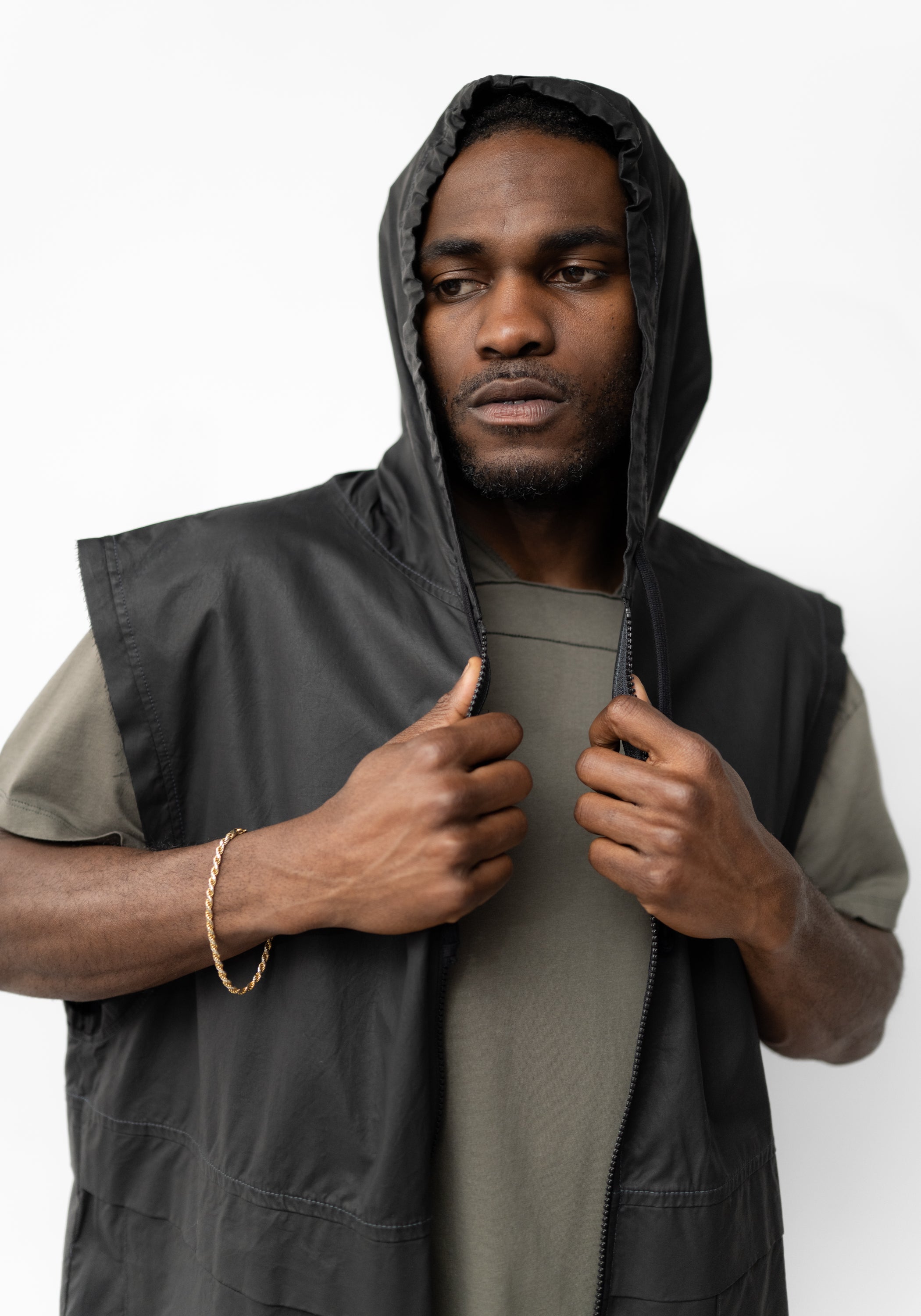 Coated Hooded Vest