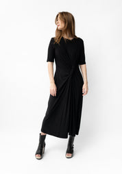 Banderas Crop Sleeve Twist Front Maxi Dress