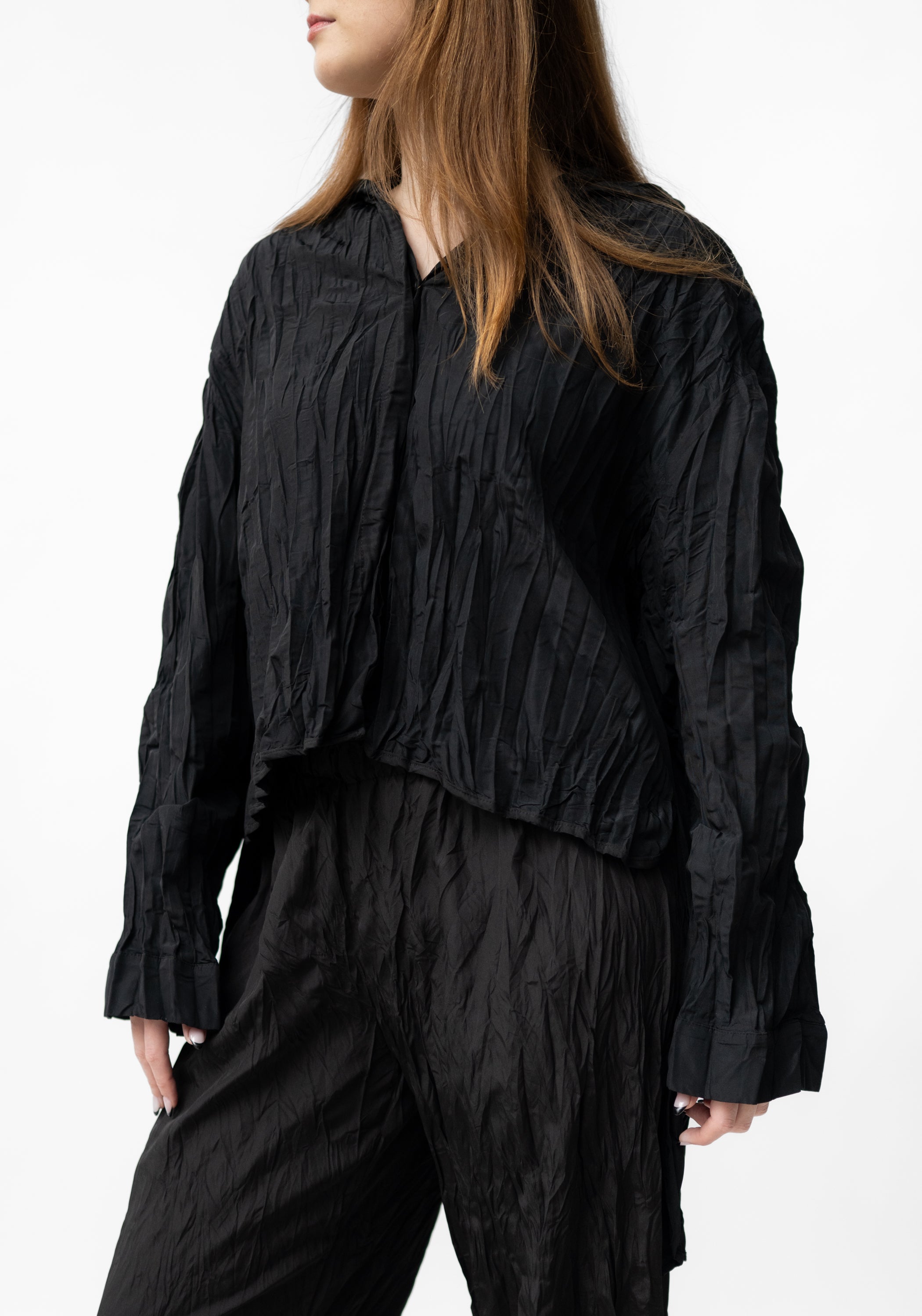 Chiatti Asymmetric Oversized Crinkle Texture Blouse