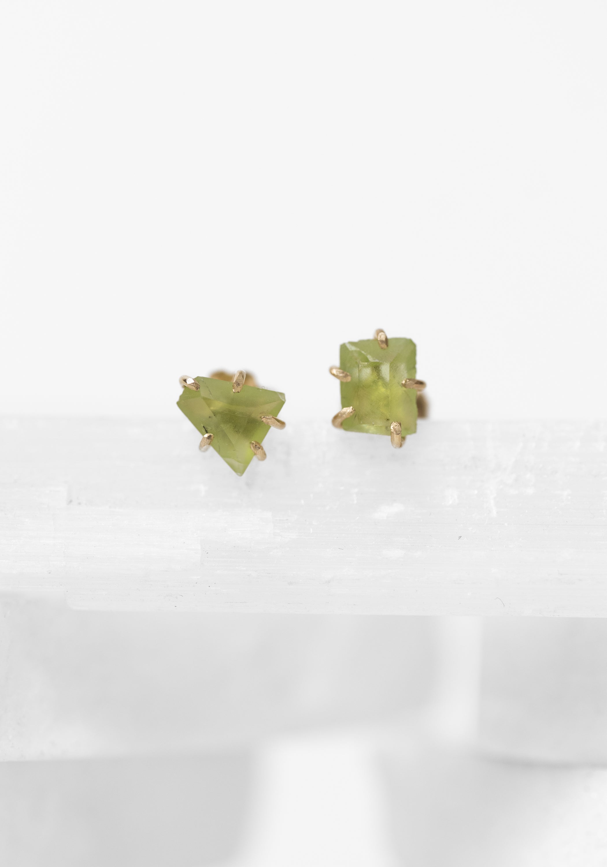 14k Gold Peridot Petite Studs