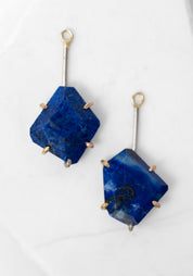 14k-18k Gold Asymmetric Lapis Drops