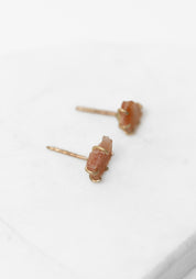 14k Gold Sunstone Petite Studs
