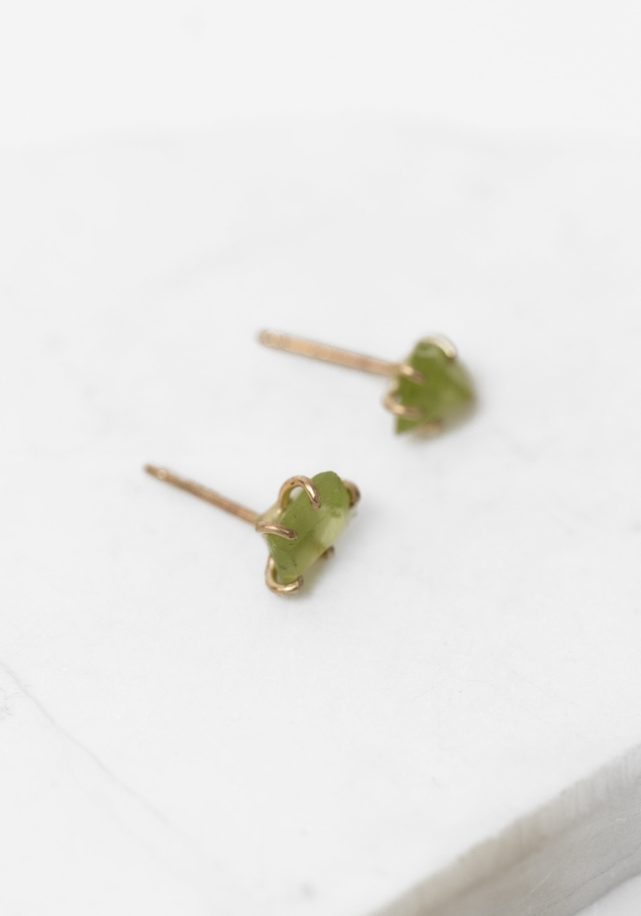 14k Gold Peridot Petite Studs