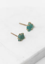 14k Gold Amazonite Petite Studs