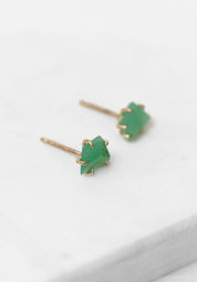 14k Gold Chrysoprase Petite Studs